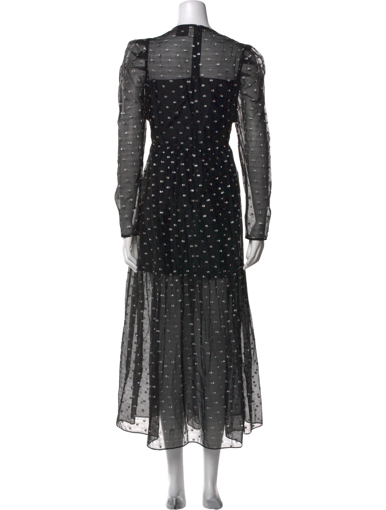 Les Coyotes De Paris Polka Dot Print Long Dress